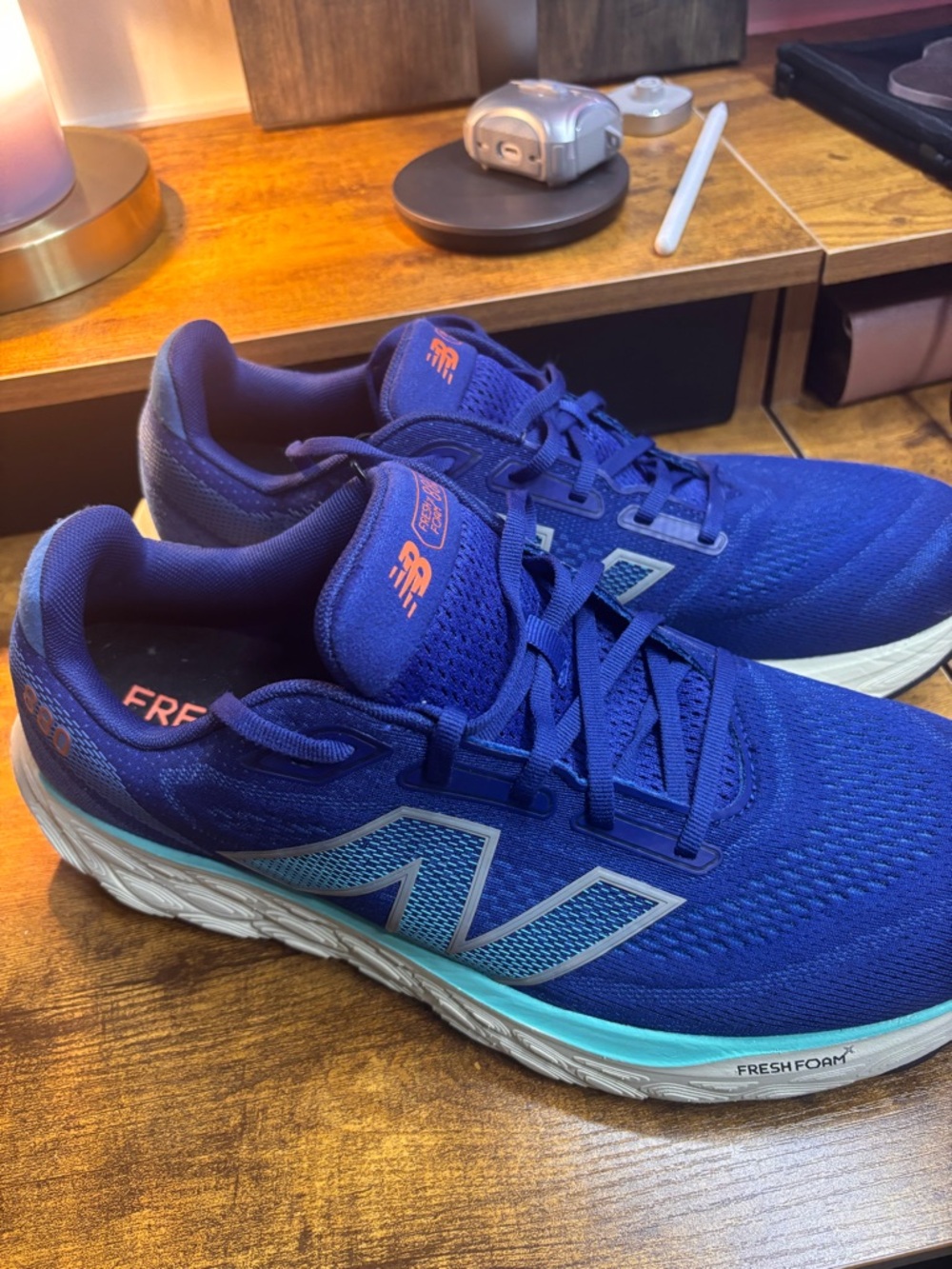 New Balance Royal Blue Mesh Athletic Sneakers